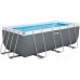 BESTWAY Power Steel Frame Pool 412 x 201 x 122 cm, Kompett-Set mit Sandfilteranlage 56457