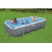 BESTWAY Power Steel Frame Pool, 549 x 274 x 122 cm, Komplett-Set mit Filterpumpe 56465