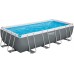 BESTWAY Power Steel Frame Pool, 549 x 274 x 122 cm, Komplett-Set mit Filterpumpe 56465