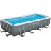 BESTWAY Power Steel Frame Pool 549 x 274 x 122 cm, Komplett-Set mit Sandfilteranlage 56466