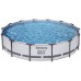 BESTWAY Steel Pro Max Frame Pool 427 x 84 cm, Komplett-Set mit Filterpumpe 56595