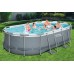 BESTWAY Power Steel Frame Pool 427 x 250 x 100 cm, Komplett-Set mit Filterpumpe 56620