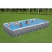 BESTWAY Power Steel Frame Pool 956 x 488 x 132 cm, Komplett-Set mit Sandfilteranlage 56623