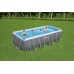 BESTWAY Power Steel Frame Pool 488 x 244 x 122 cm, Komplett-Set mit Filterpumpe 56670