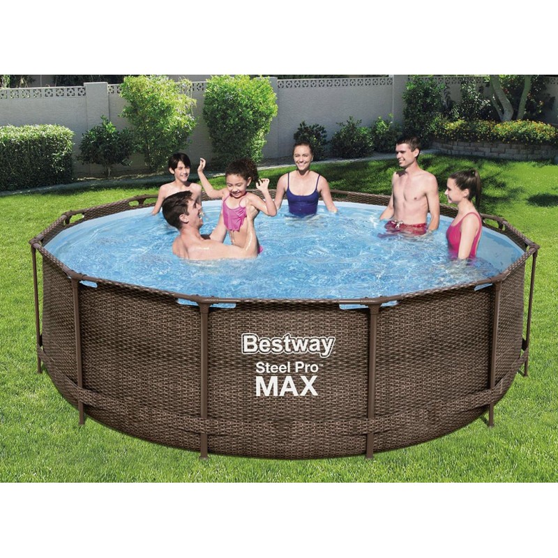 BESTWAY Steel Pro Max Frame Pool 366 x 100 cm, Komplett-Set mit ...