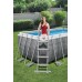 BESTWAY Power Steel Frame Pool-Set 412 x 201 x 122 cm, mit Filterpumpe, Rattan-Optik 56722