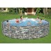 BESTWAY Power Steel Frame Pool 549 x 132 cm, Komplett-Set mit Filterpumpe 56886