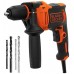 Black & Decker BEH710K-QS Schlagbohrmaschine, Rechts-/Linkslauf, 710W , 4 Bohrer, Koffer