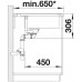 BLANCO DELTA II-F Eck-Einbau-Spüle Silgranit PuraDur alumetallic InFino Ablauf 523672