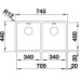 BLANCO Andano 340/340-IF Edelstahlspüle InFino Seidenglanz ohne Zugknopf 522981