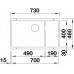 BLANCO Unterbaubecken SUBLINE 700-U Level Silgranit, InFino schwarz 526003
