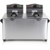 DOMO Doppel-Fritteuse 2 x 3l, 3500W, Edelstahl, Schwarz DO560FR