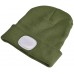 Wintermütze mit LED-Beleuchtung Grün USB aufladbar