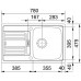 B-Ware!Franke Euroform EFN 614-78, 780x475 mm, Edelstahlspüle 101.0684.386-gebogene Ecke!