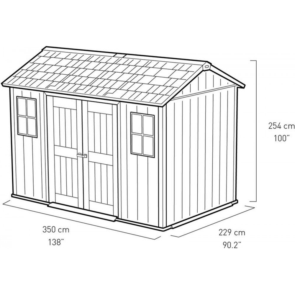 KETER OAKLAND 1175 SD Gartenhaus grau/anthrazit 17204172