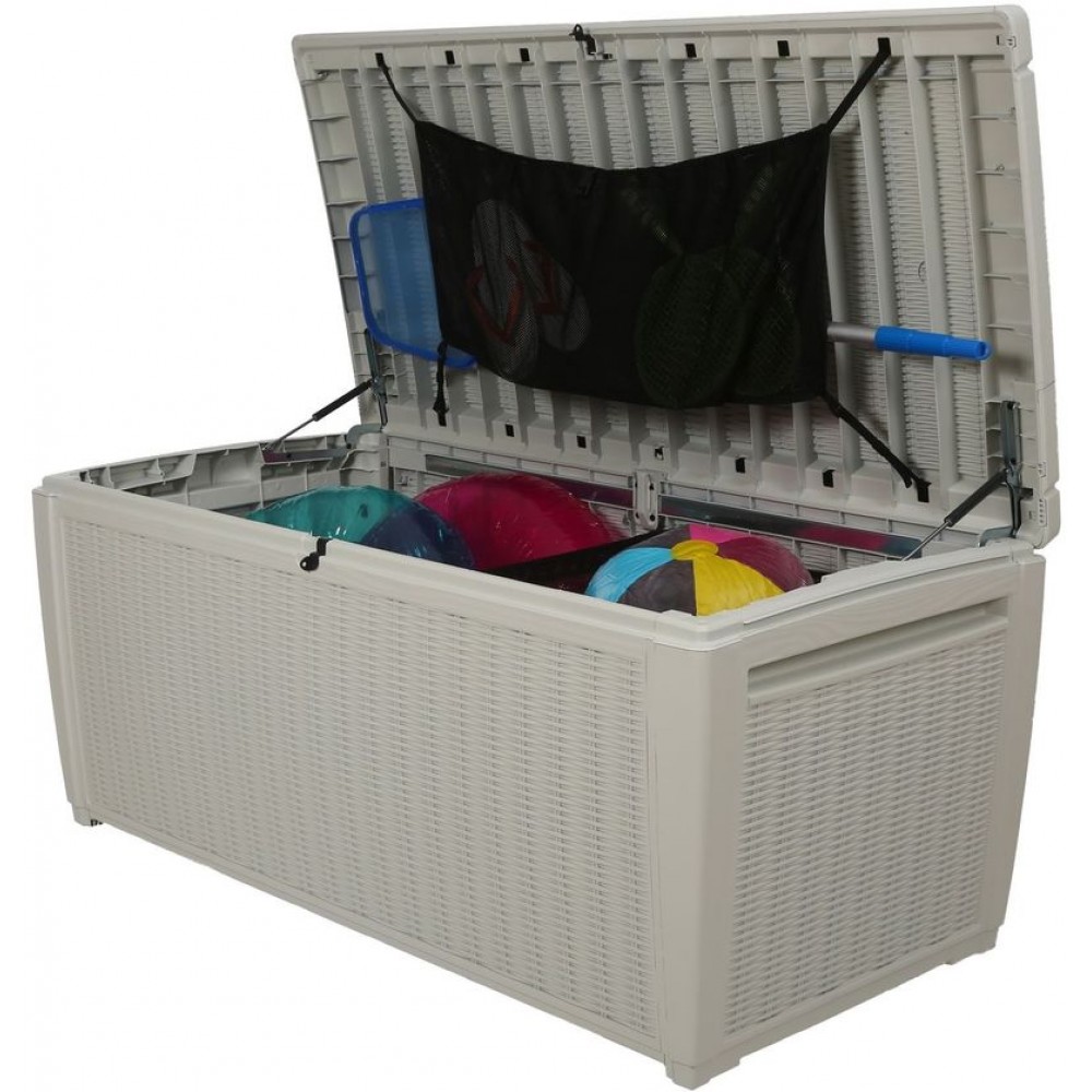 KETER STORAGE BOX 511 Aufbewahrungstruhe RattanOptik, weiß 17205835