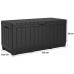 KETER KENTWOOD 350L Garten-Aufbewahrungsbox 128 x 53,6 x 59 cm, graphit 17210604