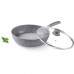 LAMART Stone Frying Pan, Aluminium, Grey, 28 cm, 2-Einheiten
