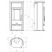 ABX POLAR 4654-6-II Holz-Kaminofen, graues Blech+Öfchen Speckstein 4654-6S