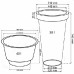 TOWER CLASSIC Pflanzkübel Blumentopf mit Einsatz H 70cm lime massiv Optik DPC48