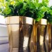 PROSPERPLAST CUBE CHROME GOLD Übertopf 0,6 L gold DGC110SF