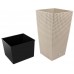 Prosperplast RATO SQUARE Blumentopf inkl. Einsatz 22cm, 16,3l, mocca DRTS225