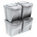 Prosperplast SORTIBOX Mülleimer Mülltrennsystem Abfalleimer Behälter 4x25l, Weiß IKWB25S4