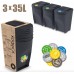 Prosperplast SORTIBOX Mülleimer Mülltrennsystem Abfalleimer Behälter 3x35l, Grau IKWB35S3