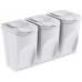 Prosperplast SORTIBOX Mülleimer Mülltrennsystem Abfalleimer Behälter 3x35l, Weiß IKWB35S3