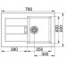 BAZAR Franke Sirius SID 611-78 , 780x500 mm, Spüle tectonit Alpin Weiß 114.0181.972