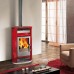 EDILKAMIN CHIC Holz-Kaminofen luftführend, rot, 601930 ohne Ventilatoren